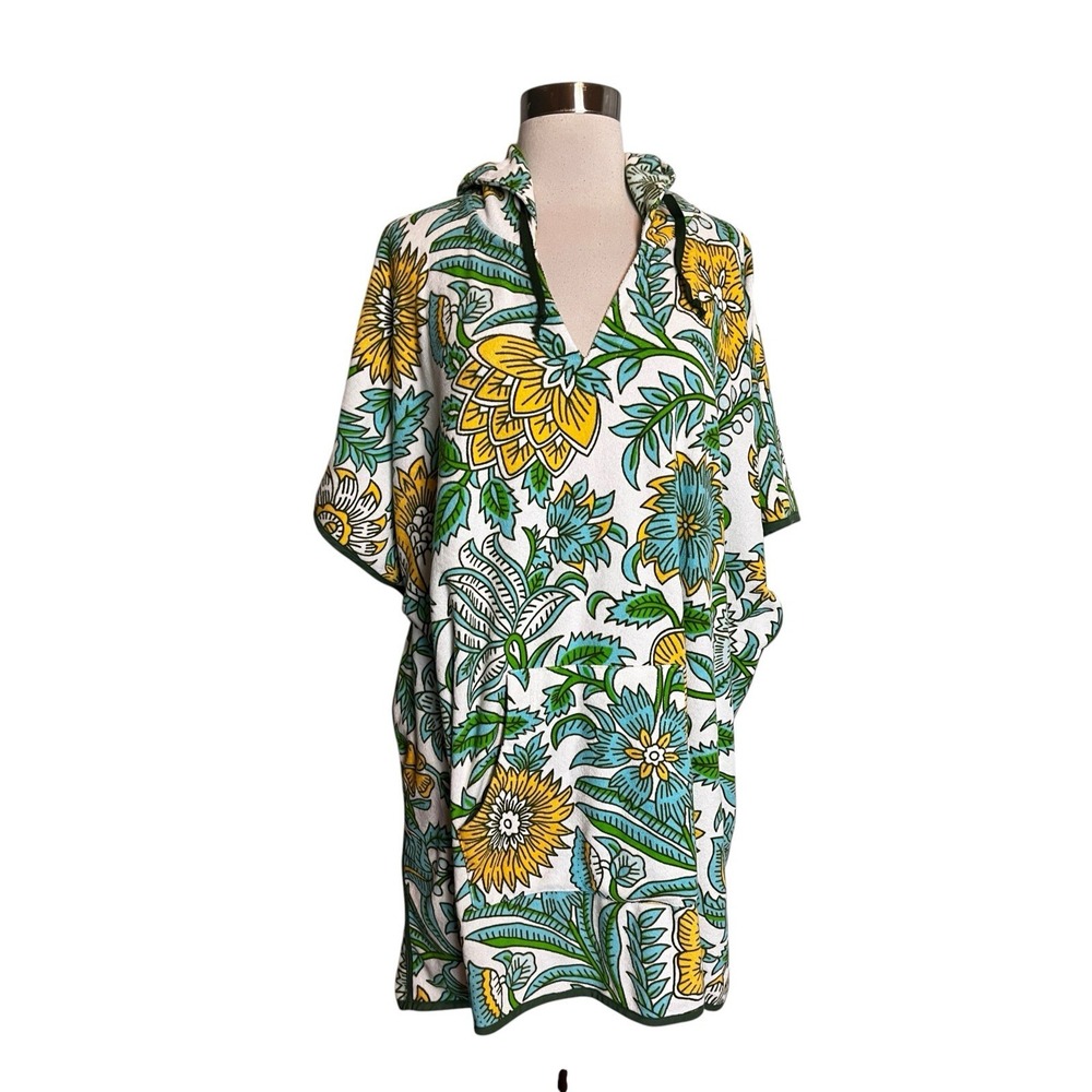 Tuckernuck Beach Lagoon Wallflower Terrycloth Cabana Cover up XS/S Green Blue